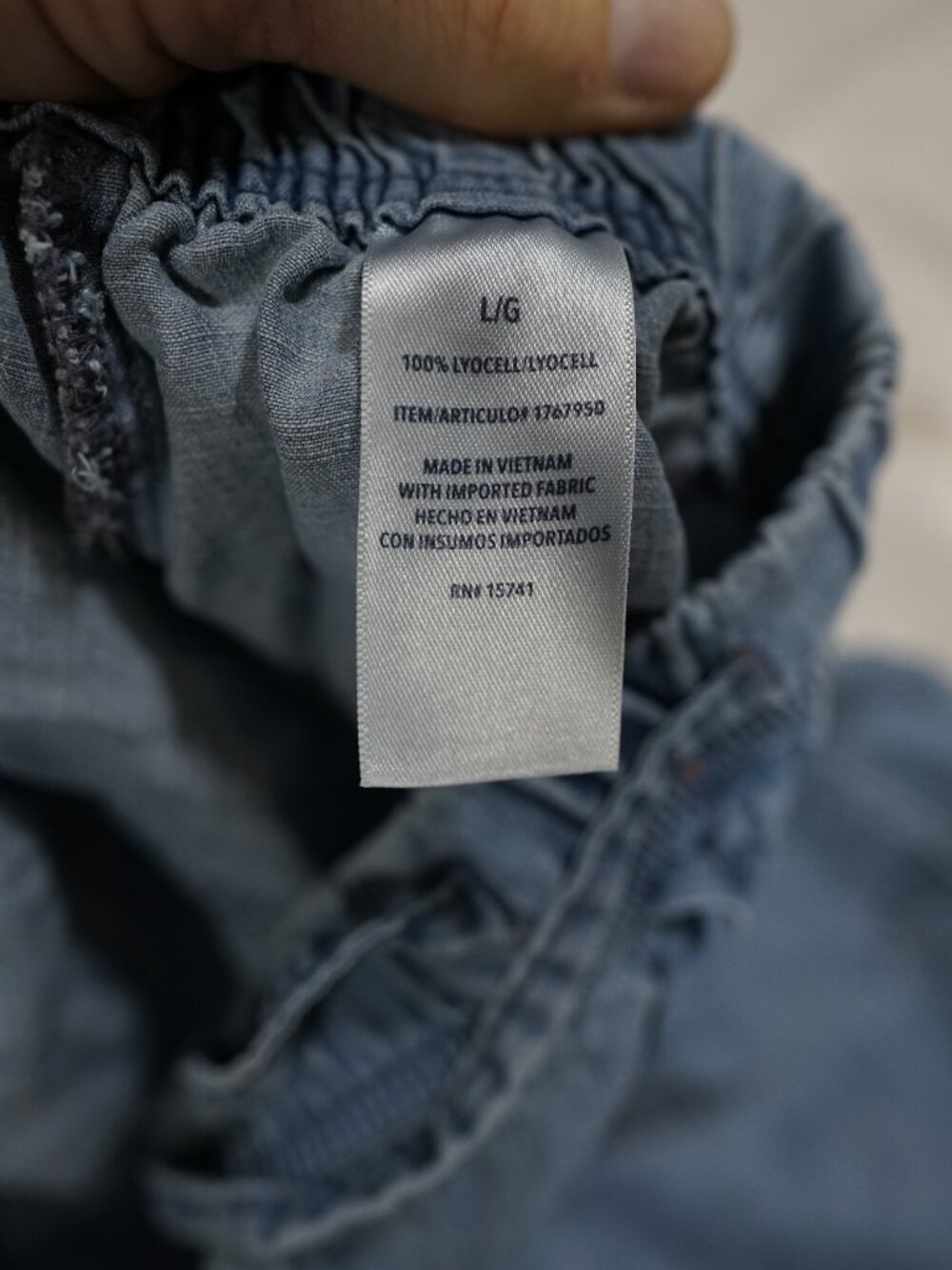 Splendid Lyocell Chambray Pull On Crop Pants L Coastal Grandmother Minimalist - Picture 5 of 7